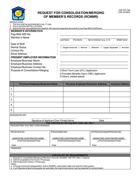 REQUEST FOR CONSOLIDATION/MERGING OF MEMBER’S .